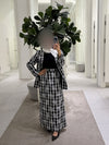طقم كاروهات بقشة ورد — Floral gingham set