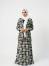 طقم كاروهات بقشة ورد — Floral gingham set