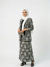 طقم كاروهات بقشة ورد — Floral gingham set