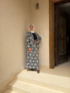 طقم كاروهات بقشة ورد — Floral gingham set