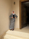 طقم كاروهات بقشة ورد — Floral gingham set