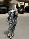 طقم كاروهات بقشة ورد — Floral gingham set