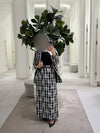 طقم كاروهات بقشة ورد — Floral gingham set