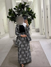 طقم كاروهات بقشة ورد — Floral gingham set