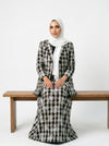طقم كاروهات بقشة ورد — Floral gingham set